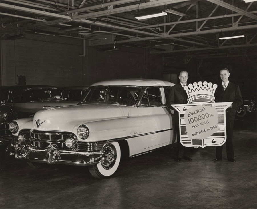 1950 Cadillac 100000th model on assembly line RESIZED 3