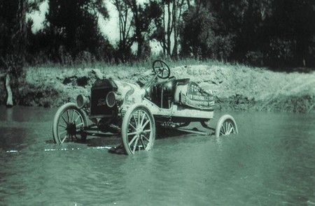 Ford Model T number 2 crosses a stream Ferens Collection 4