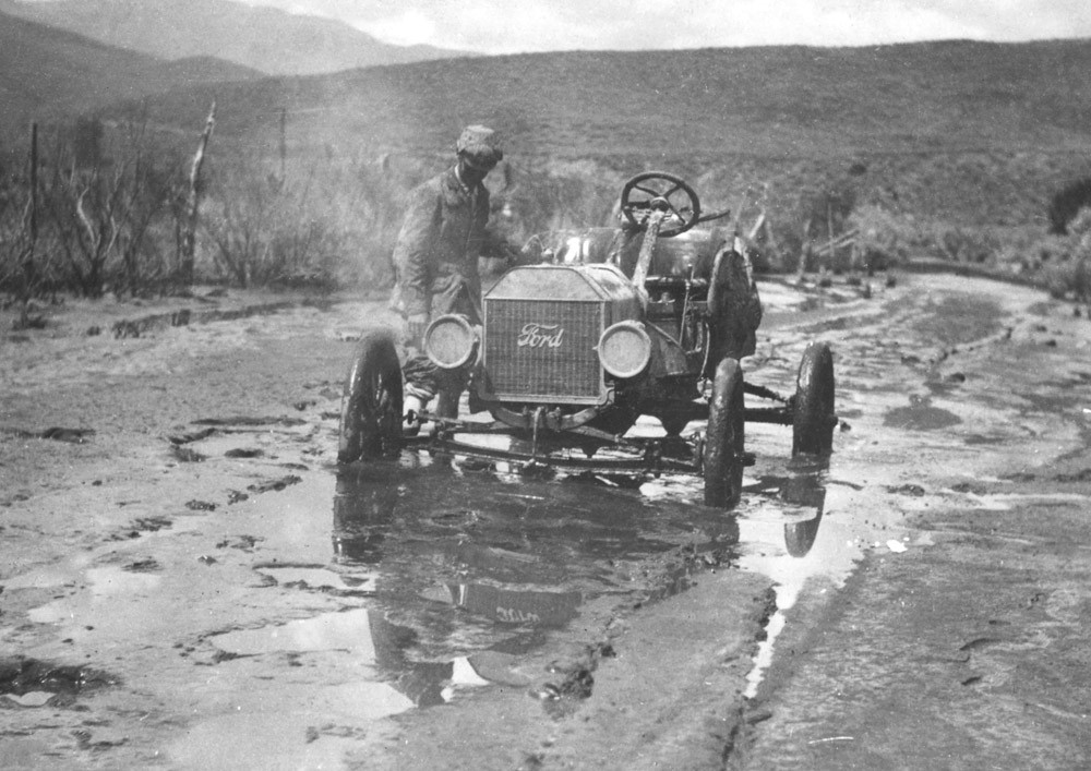 One of the Fords deals with poor roads during the race Ferens Collection 3