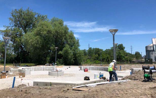 Fort Street Bridge Park construction 1 June 2020