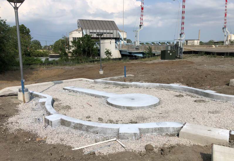 Fort Street Bridge Park construction 2 June 2020