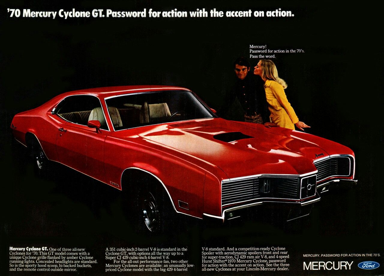 1970 Mercury Cyclone advertising (GT Password)