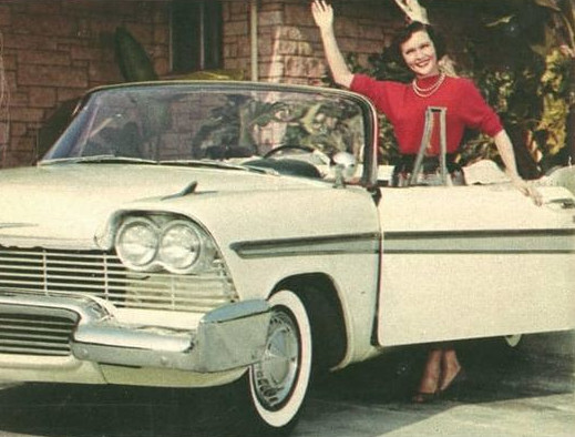 Actress Betty White with the 1958 Plymouth Chrysler Archives 1
