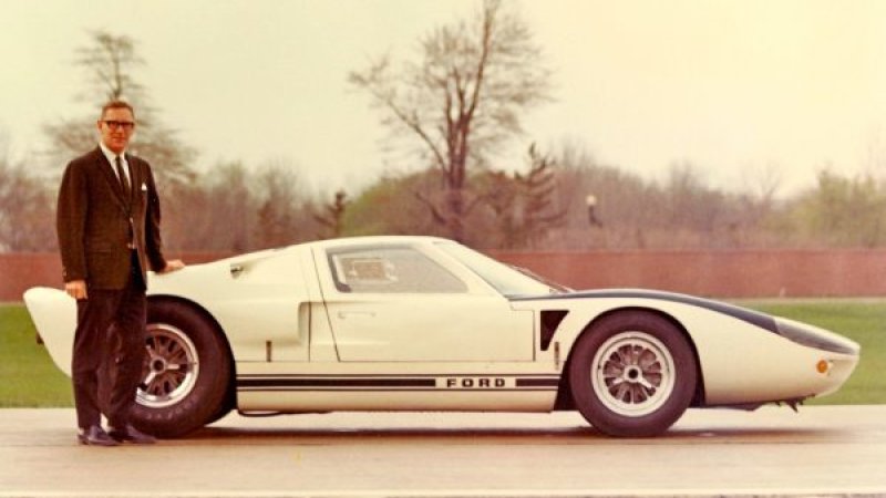 Roy Lunn with the Ford GT40 Ford Motor Company Archives