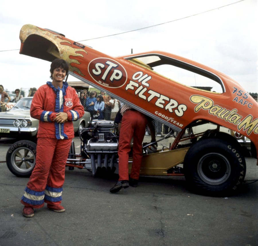 Murphy with her Plymouth funny car National Drag Racer Magazine RESIZED 4