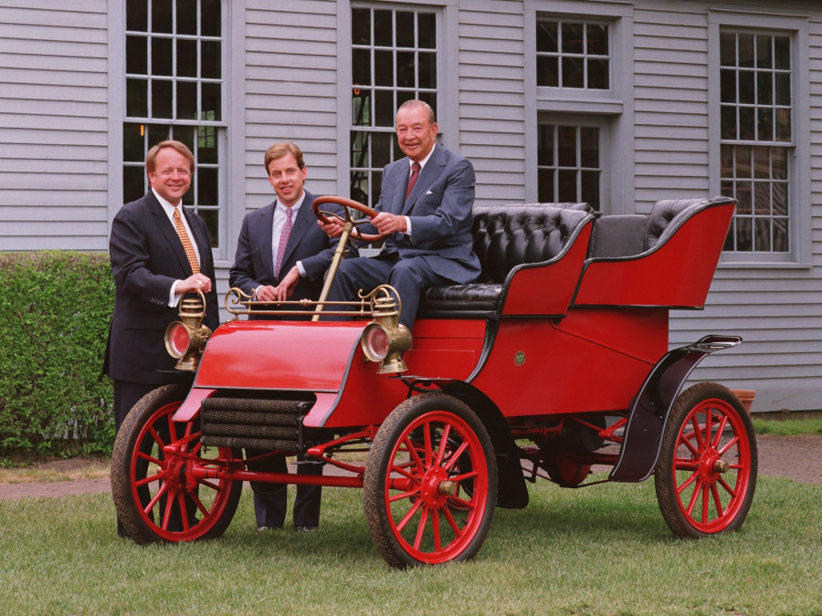 1903 Ford Model A with Edsel Ford II and William Clay Ford Sr and Jr Ford Motor Co Archives RESIZED 1