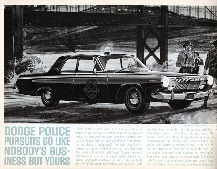 1963 Dodge Police Pursuits advertising Robert Tate Collection RESIZED 4