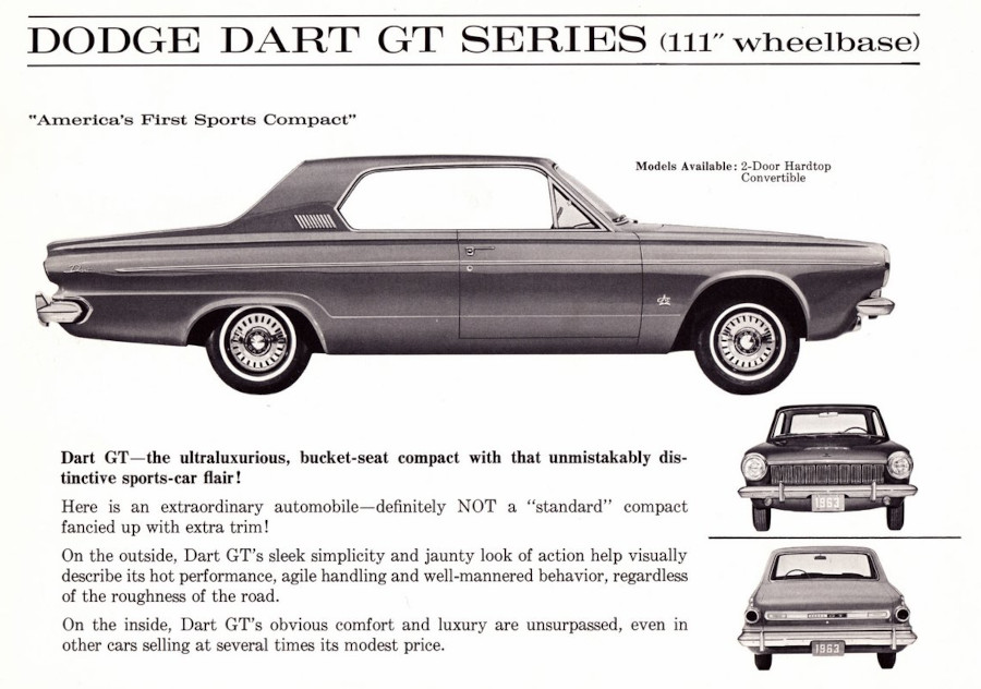 63 Dodge Dart GT Series advertising Robert Tate Collection CROPPED AND RESIZED 1
