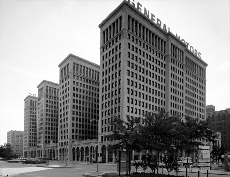 View of GM Building looking southeast on West Grand Boulevard Ferens Collection 2