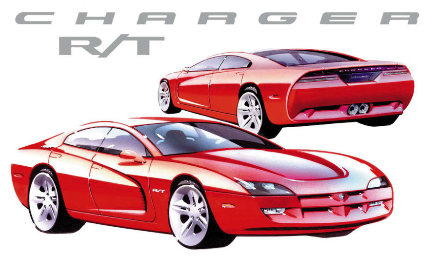 An early sketch of the 1999 Dodge Charger Stellantis North American Archives RESIZED 1