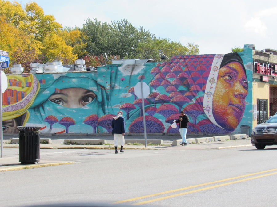 Hamtramck today is far more diverse as reflected in this mural painted on the side of a Yemeni restaurant RESIZED 5