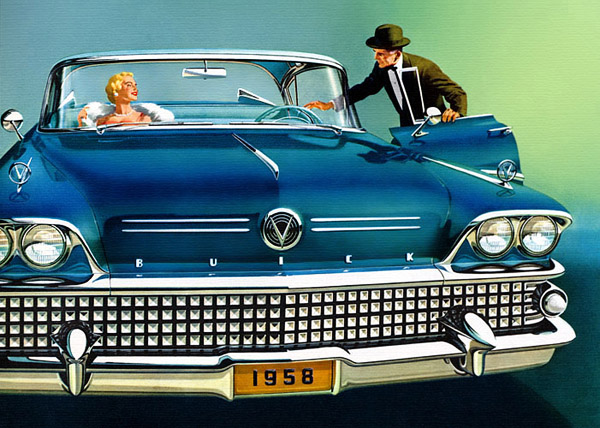 Color illustration of a 1958 Buick GM Media Archives