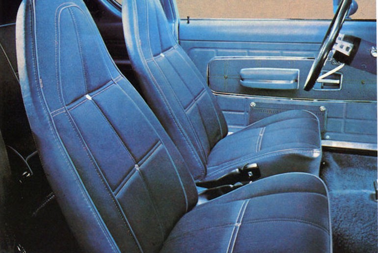 The 1970s AMC Gremlin with the denim interior Stellantis Chrysler Archives 5