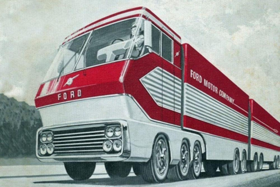 Fords Big Red turbine truck prototype 1964 Ford Motor Company Archives RESIZED 1