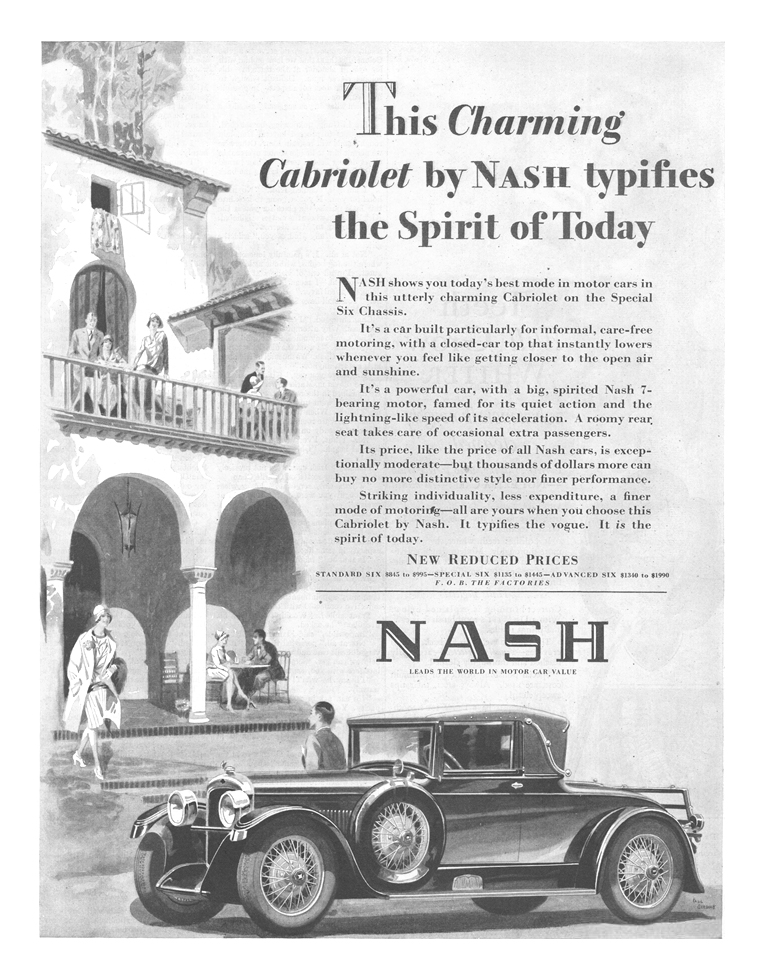 1928 Nash Special Six Cabriolet ad Robert Tate Collection 6