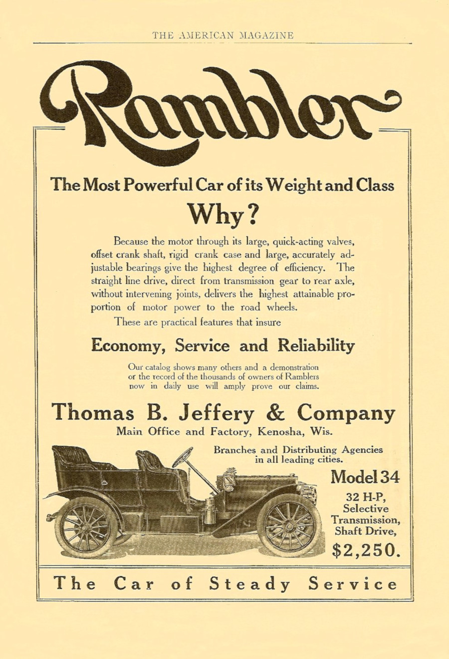 Early 1908 Rambler ad Chrysler Archives RESIZED