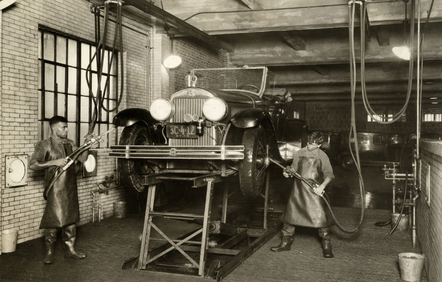 1930s Cadillac undergoing a maintenance checkup NAHC 2 RESIZED