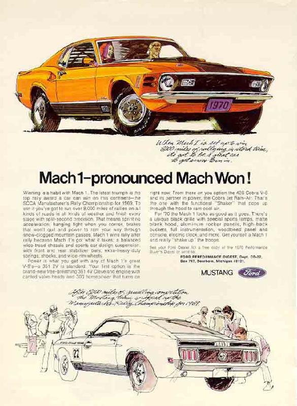 Ford Mustang Mach One ad Ford Robert Tate Collection 4