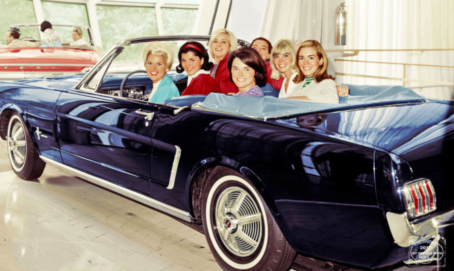 Riders in a Mustang convertible on the Magic Skyway ride Ford Motor Company Archives RESIZED 6