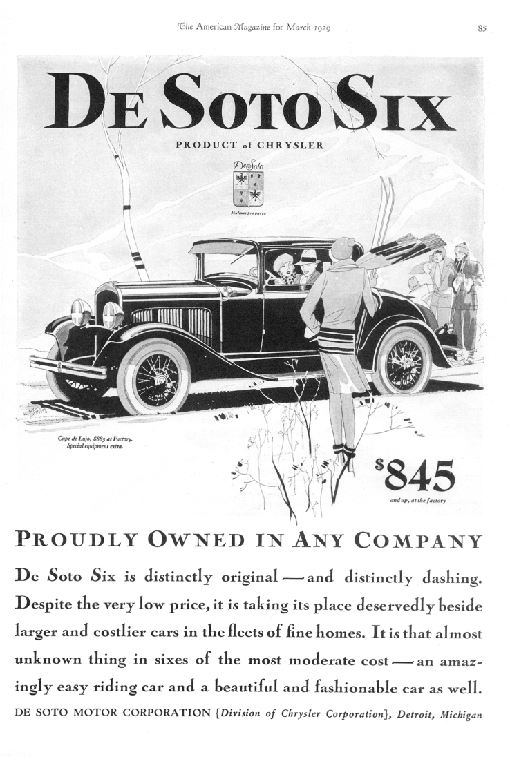 1929 DeSoto black and white ad Chrysler Archives 6