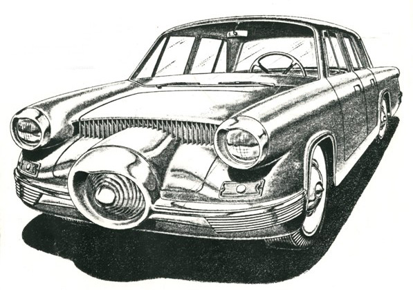 Drawing of Concept Model for 1954 Motor Trend contest Motor Trend 1