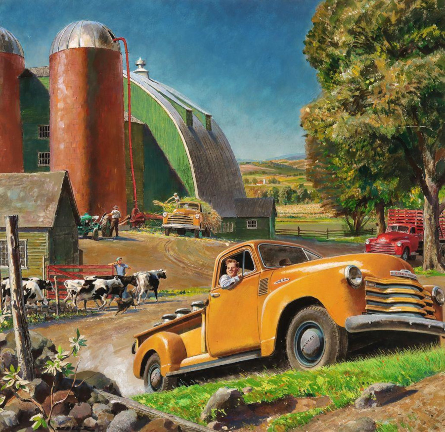 A 1948 Chevy Truck illustration by Peter Helck RESIZED 8