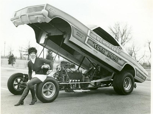 Della Woods with her Dodge Charger funny car Drag Racing Hall of Fame 7