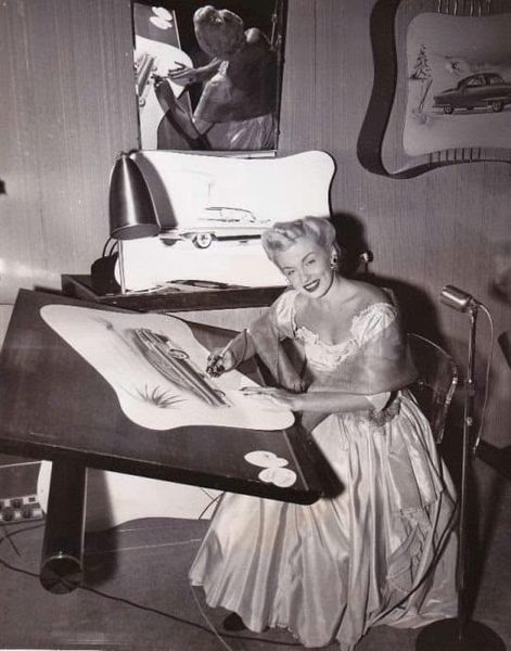 An unidentified woman designer at Chrysler in the 1950s Chrysler Archives 6