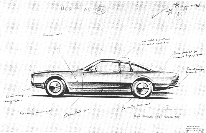 Studebaker design sketch by Tom Kellogg Studebakerinfo.org 1