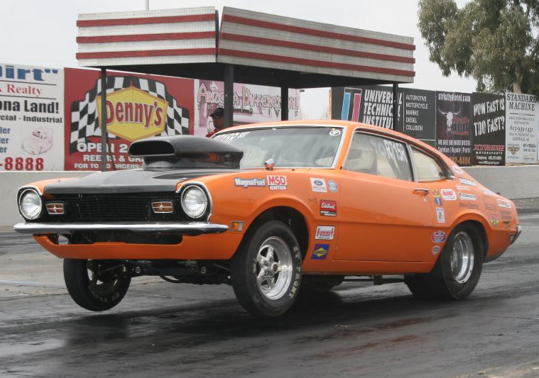 1970 Ford Maverick drag racer DragTimes.com CROPPED 7