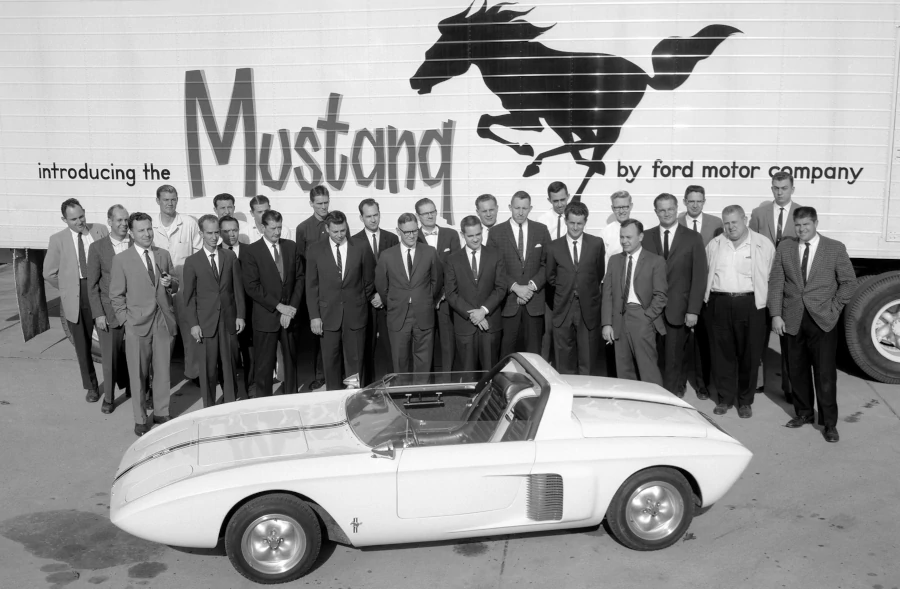 1962 Mustang I concept with engineers and designers RESIZED 5