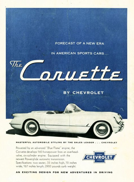1953 Corvette ad GM Media Archives 1