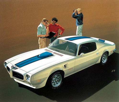 1971 Pontiac Firebird advertising illustration Robert Tate Collection