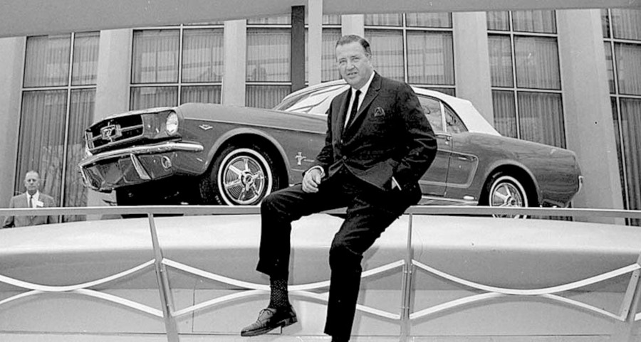 Henry Ford II sitting with the new Ford Mustang Ford Motor Company Archives RESIZED 6