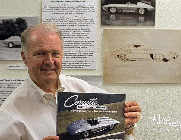 Author Peter Brock with his Corvette book Brock Racing Enterprises 7
