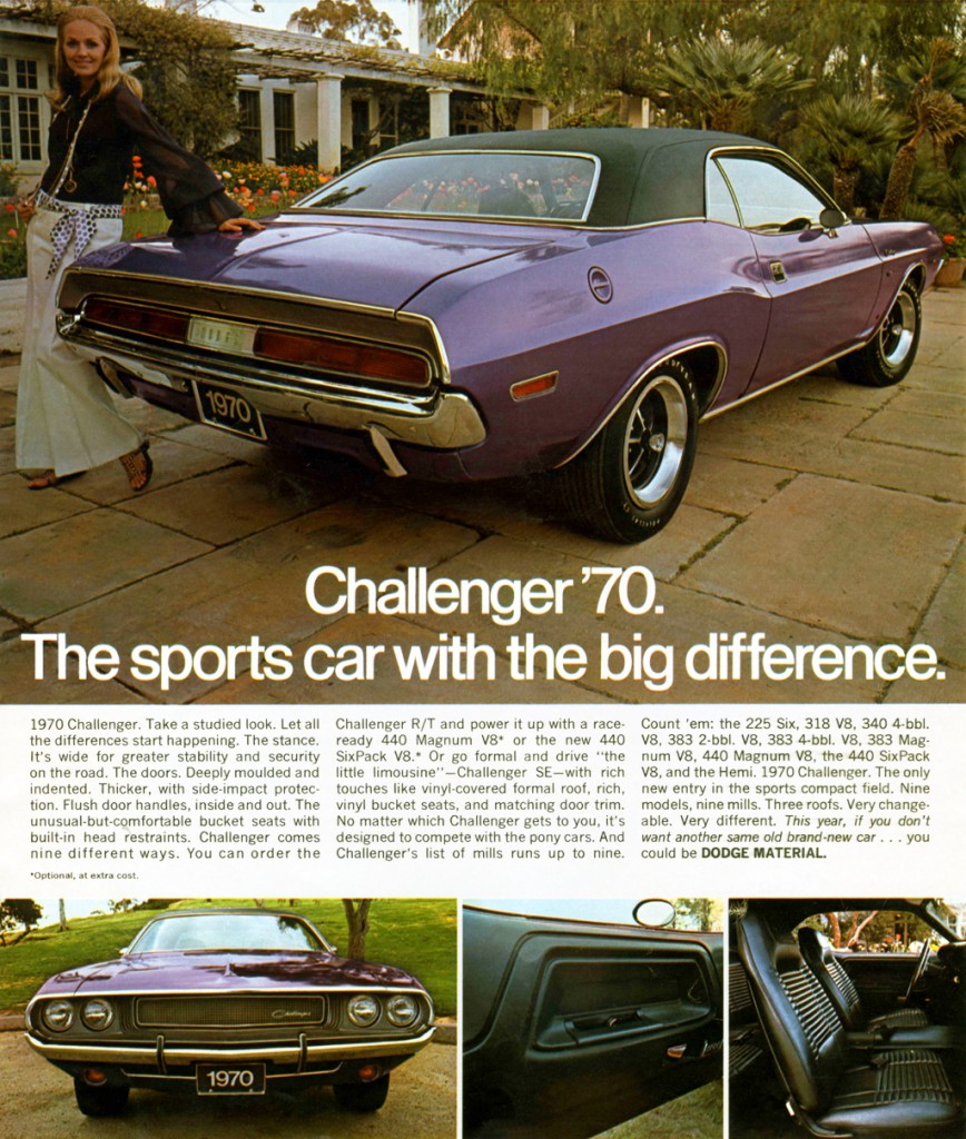 Ad for the 1970 Dodge Challenger Chrysler Archives 2