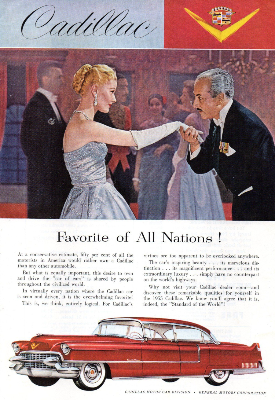 3 1955 Cadillac ad Favorite of All Nations Robert Tate Collection RESIZED 3