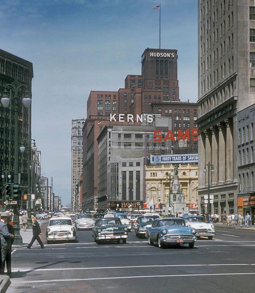 1950s image of Woodward Avenue in downtown Detroit 6