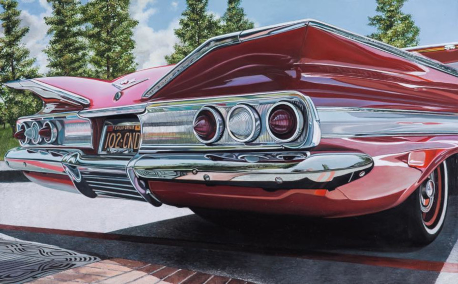 Rear end of a red 1960 Chevy Impala by Cheryl Kelley RESIZED 5