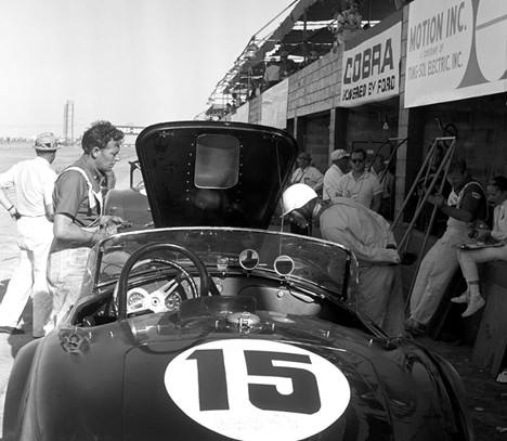 Remington at the 1963 Sebring race with a Cobra race car 3