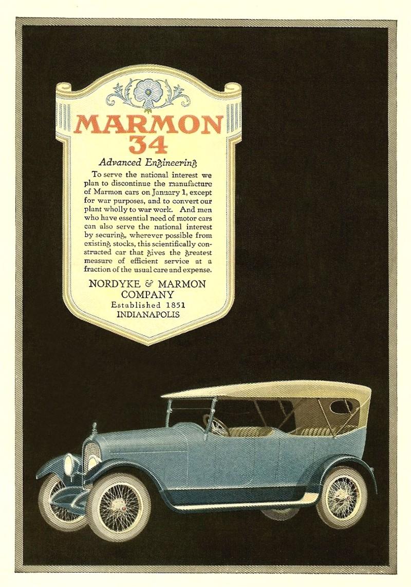 A 1918 ad for the Marmon 34 Robert Tate Collection 3