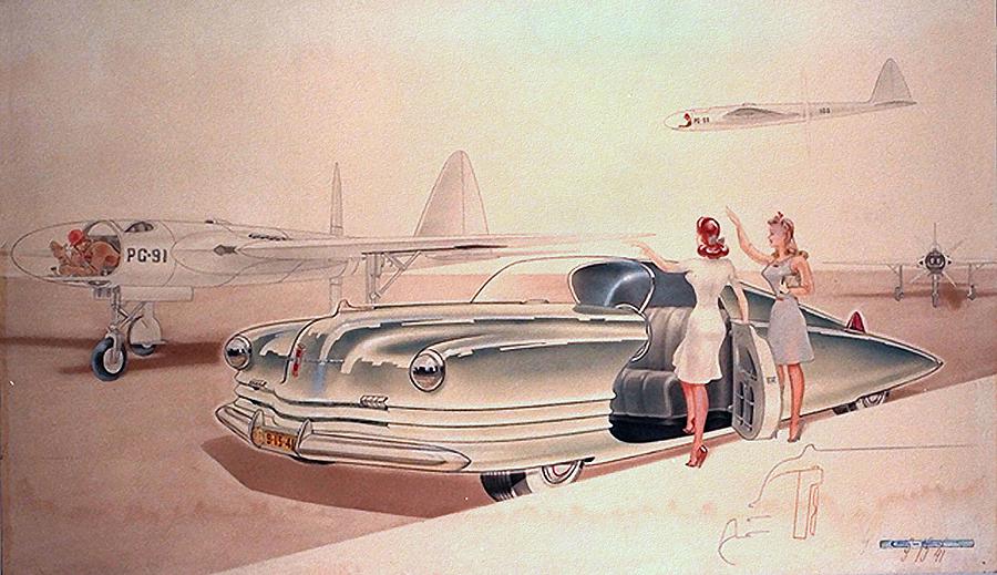 A 1941 Chrysler concept styling rendering Stellantis Chrysler Archives 2