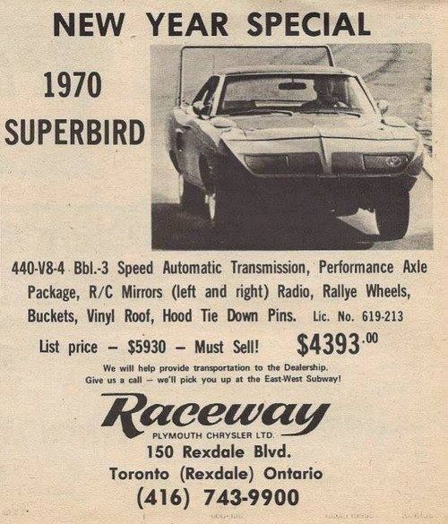 Advertising flier for 1970 Plymouth Superbird 6