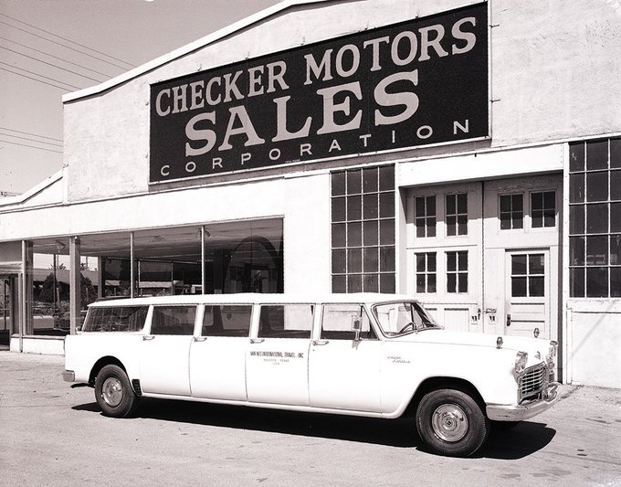 A Checker Motors dealership with an Aerobus 6