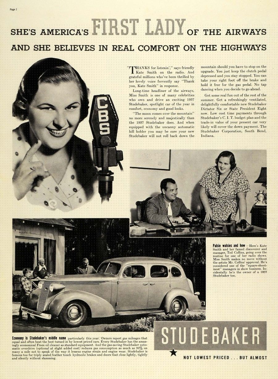1937 Studebaker ad with Kate Smith RESIZED 5 Tate Collection