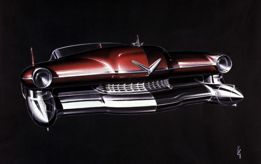 1948 Cadillac artist rendering by Ed Glowacke GM Media Archives RESIZED 1