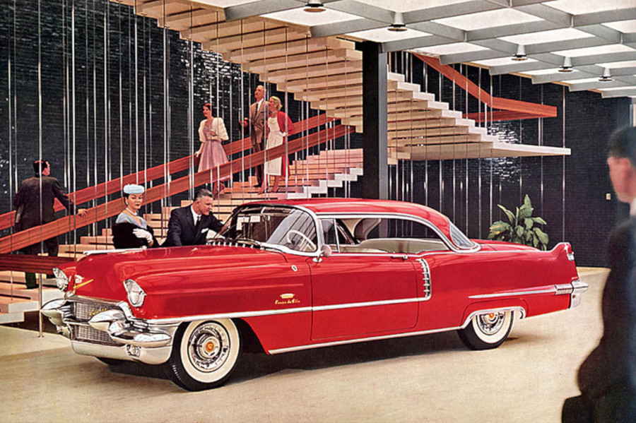 1956 Cadillac parked inside the GM Tech Center lobby GM Media Archives RESIZED 7