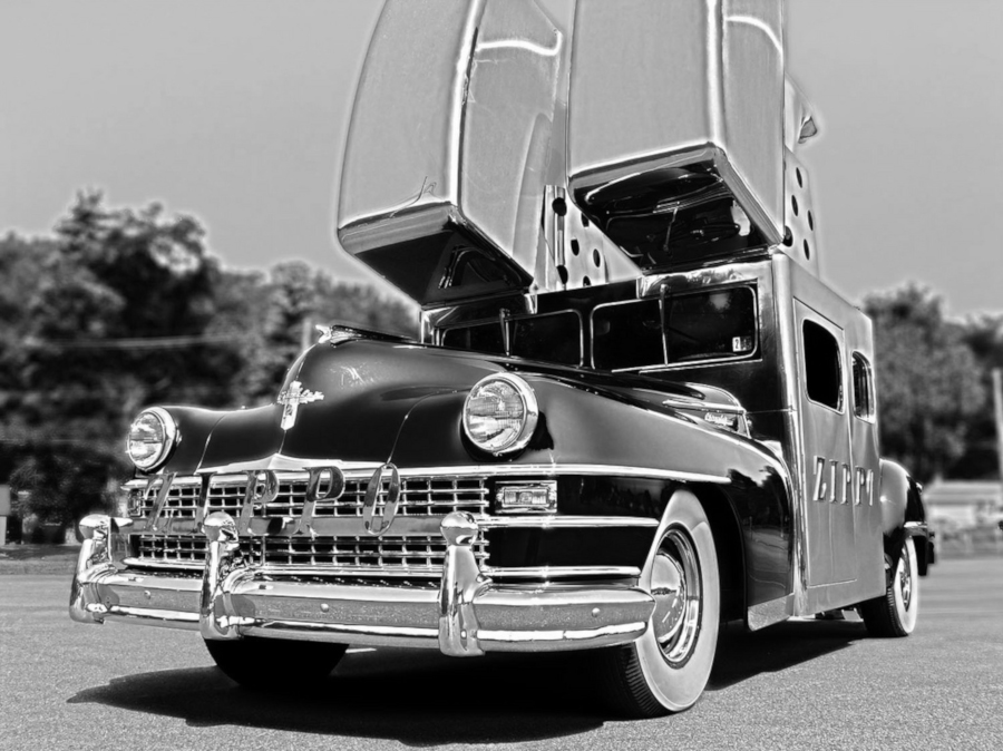 A front end view of the 1947 Chrysler Zippo car Case Museum RESIZED 3