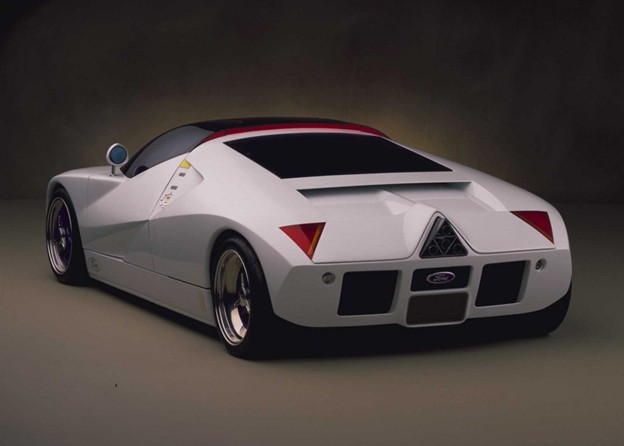 A rear view of the Ford GT 90 concept 4