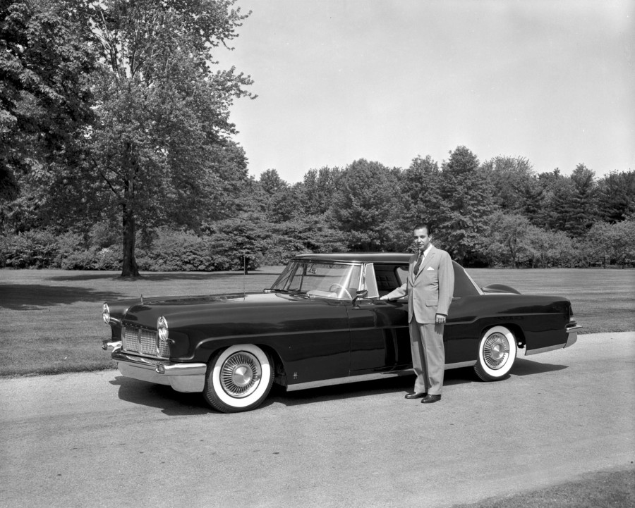 William Clay Ford standing with the 1956 Lincoln Continental Mark II RESIZED 5
